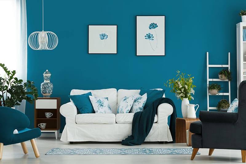 blue accent wall
